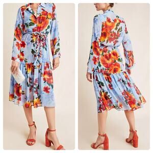 MISA Marsala Floral Shirtdress